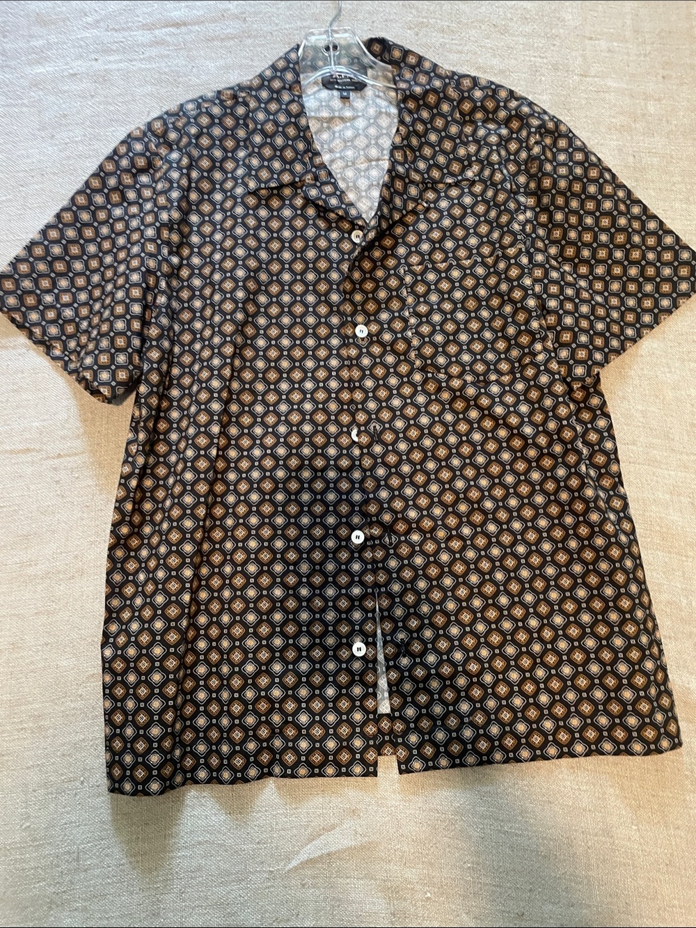A.P.C. Geometric Short Sleeve Camp Shirt